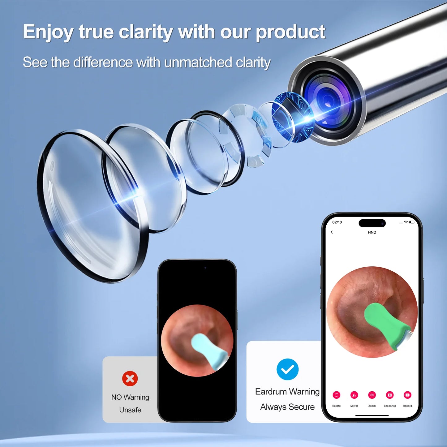 Wireless HD Ear Camera Otoscope – Wax Removal Kit