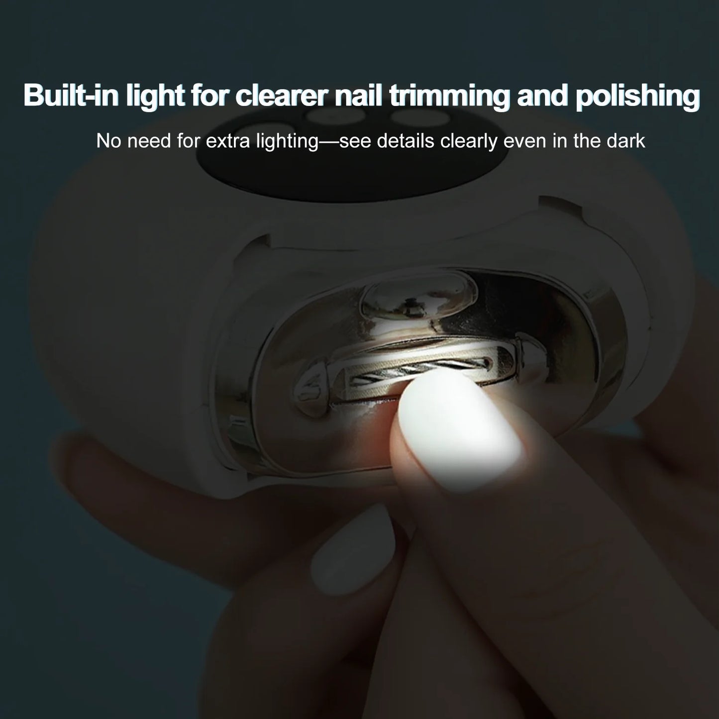 Electric Nail Trimmer with Light & Polisher