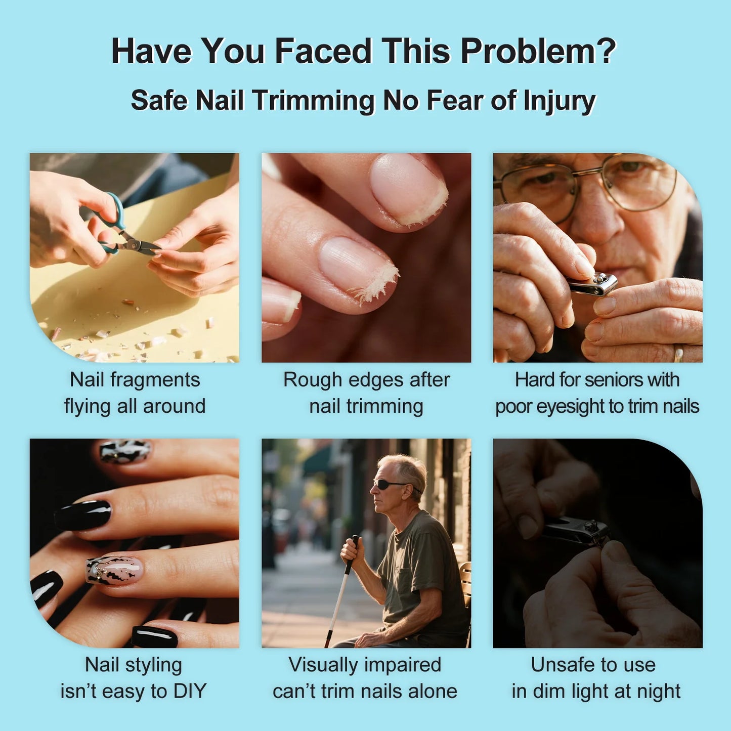 Electric Nail Trimmer with Light & Polisher